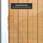 Red Lantern Burnt Bamboo Cordless Window Shade - Image 4