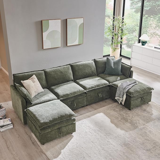 112.6" Modular Sectional Cloud Couches by Unknown