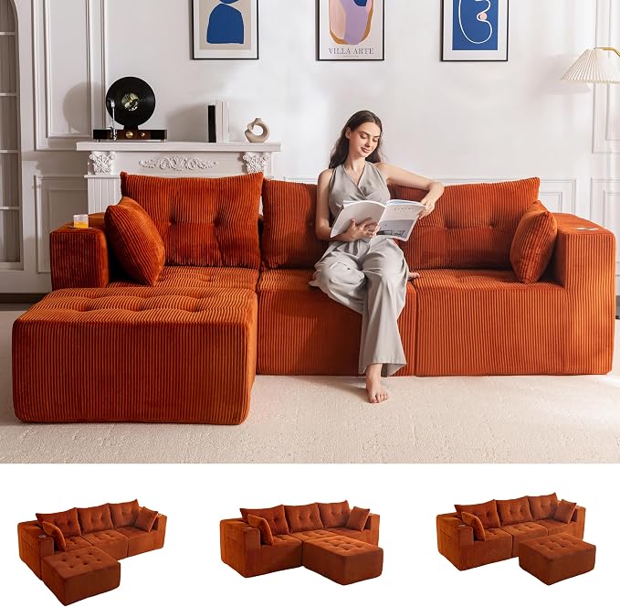 MAXYOYO Modular Sectional Sofa Couch, L Shaped Modern Cloud Couch by MAXYOYO
