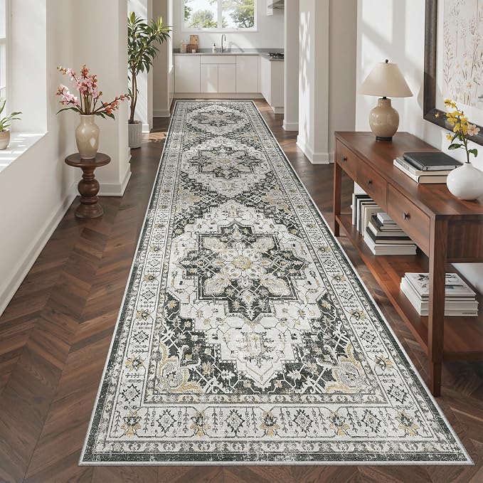 Madane Hallway Runner Rug 3x10 Washable Kitchen Runners 10ft, Soft Low-Pile - Image 2
