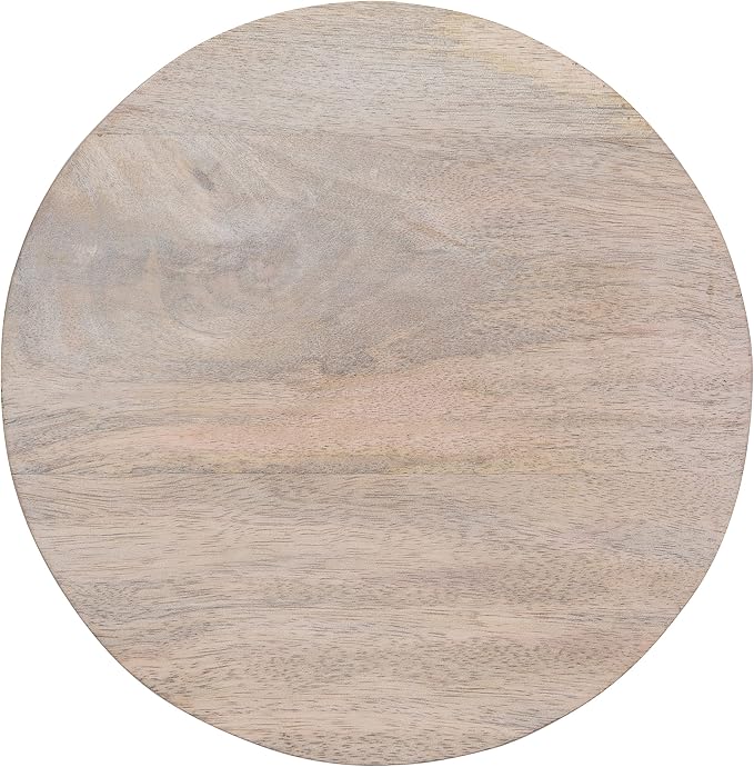 Kate and Laurel Dahl Coastal Wooden Round Drink Table; 8 x 23; Whitewash; Boho - Image 9