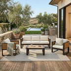 4-Piece Patio Conversation Set, Aluminum Frame Outdoor Patio Furniture Set w/ by VilroCaz