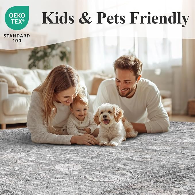 Schweek 8x10 Grey Washable Area Rug - Image 8