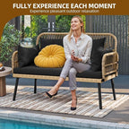 DWVO Outdoor Loveseat, Patio Wicker Furniture Set - Image 8