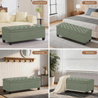 WUTUTUEE 50" Fabric Storage Ottoman Bench, Upholstered Rectangle End of Bed - Image 7