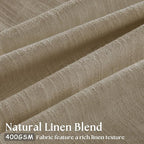 Dark Flax Linen Pinch Pleat Light Filter Curtains 120 Inches Long 2 Panels | - Image 3