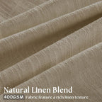 Neutral Pinch Pleated 96 Inch Greige Light Filtering Flax Linen Curtains | Flax - Image 3