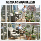 Outsunny 5 Piece Patio Furniture Set, Wicker Balcony Furniture - Image 5