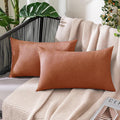 MIULEE Pack of 2 Decorative Outdoor Solid Waterproof Throw Pillow Covers Faux by MIULEE
