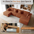 138" Cloud Sectional Couch, Comfort U Shaped Sofa - Image 3