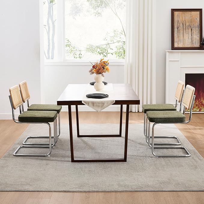 Zesthouse Natural Rattan Dining Chairs Set of 4, Mid Century Modern Dining - Image 6