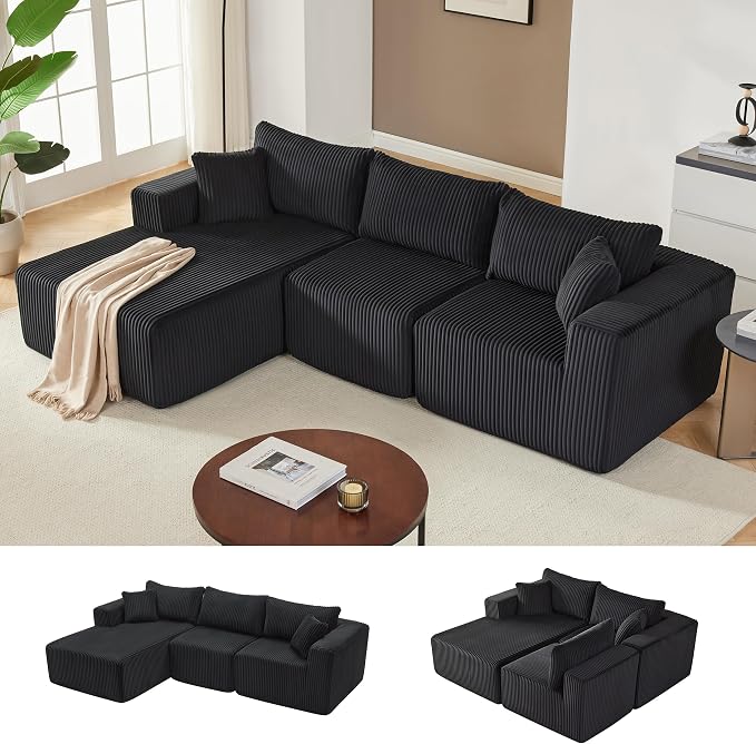 Weture 97" Modular Sectional Sofa, L-Shaped Boneless Couch by Weture