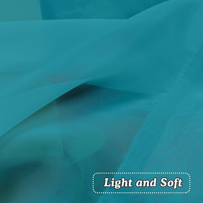 2 Panels Turquoise Semi Sheer Valance - Image 5