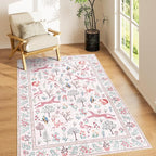 DUKINO 4x6 Area Rug, Non Slip Animal Washable Rug by DUKINO
