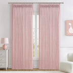 Cute Baby Pink Memory Trained Pinch Pleated Curtains 84 Inch Length 2 Panels Set by PleatedDrapes