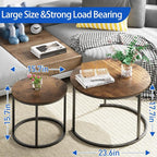 aboxoo Coffee Table Nesting Round Table Set of 2 Side Table - Image 2