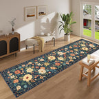 DUKINO 2.6x12 Kitchen Runner Rug, Floral Non Slip Washable Rug, Stain Resistant - Image 6