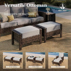 HERA'S HOUSE Grey Patio Furniture Set, High Back Wicker Sofa, Swivel Chairs - Image 8