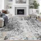 8x10 Area Rugs for Living Room Washable Bedroom Dining Room Black Grey Gold | by Aelenmu