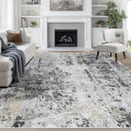 9x12 Area Rugs for Living Room Washable Bedroom Dining Room Black Grey Gold | by Aelenmu