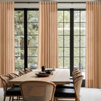 Camel Linen Curtains for Living Room Extra Long 144 Inches Long Back Tab Light - Image 6