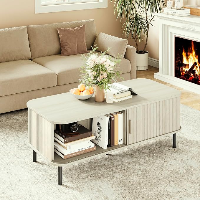ONBRILL 47.2 Inch Mid Century Modern Coffee Table - Image 3