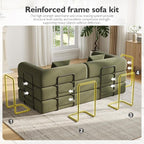79in Convertible Sofa Bed, Corduroy Boneless Couch Bed, Futon Sleeper Sofa Pull - Image 7