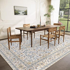 Area Rug 8x10 Washable Rug, Vintage Boho Medallion Rugs Non-Slip Soft Low Pile - Image 3