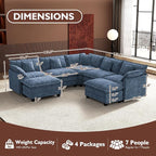 Ihanherry 114" V-Shaped Modern Sofa Modular Sectional Cloud Couch - Image 2