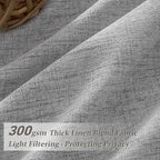 Light Grey Extra Long Floor to Ceiling Sheer Linen Curtains 108 Inches Long - Image 2