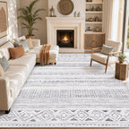 cotiled Boho 10x14 Area Rug for Living Room: Large Moroccan Washable Rug | - Image 7
