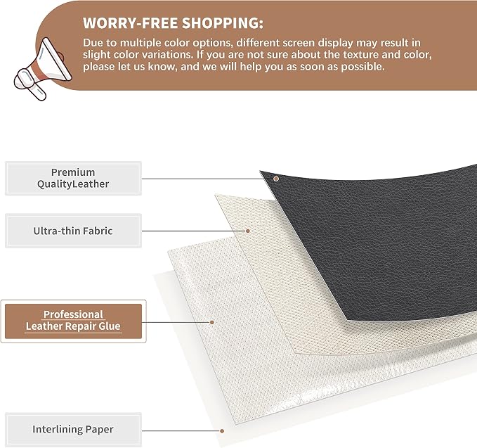 ONine Leather Repair Patch, Self-Adhesive Couch Patch，Multicolor Available - Image 2