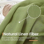 BGment Olive Green Linen Curtains - Image 3
