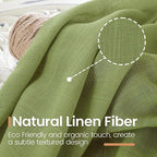 BGment Olive Green Linen Curtains 36 Inch Length - Image 3