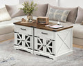 RALGEND White Farmhouse End Table Set of 2, Large End Table by RALGEND