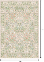 Beige Green 4x6 Washable Area Rug - Image 2