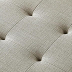 24KF Large Rectangular Upholstered Tufted Linen Fabric Ottoman Bench, Padded - Image 8