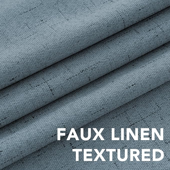 H.VERSAILTEX Blackout Curtains Linen Curtains 120 inches Long 100% Black Out - Image 4