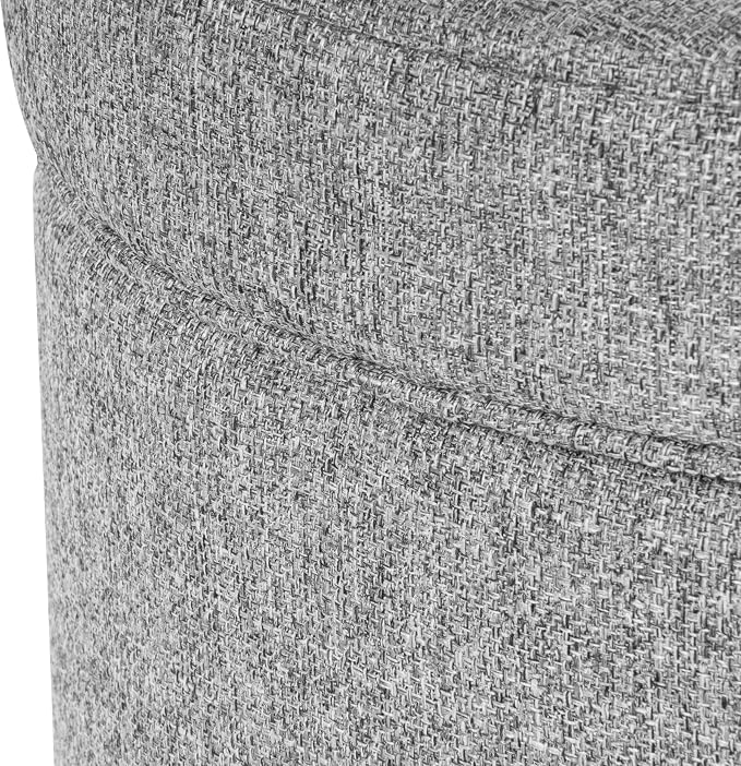 Homepop Home Decor | Upholstered Round Storage Ottoman | Ottoman - Image 9