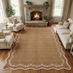 GarveeHome 6x9 Scalloped Area Rug Soft Washable Rug by GarveeHome