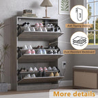 BORNOON Shoe Cabinet with Odor Control and Back Panels, Deodorizing Slim 3-Flip - Image 6