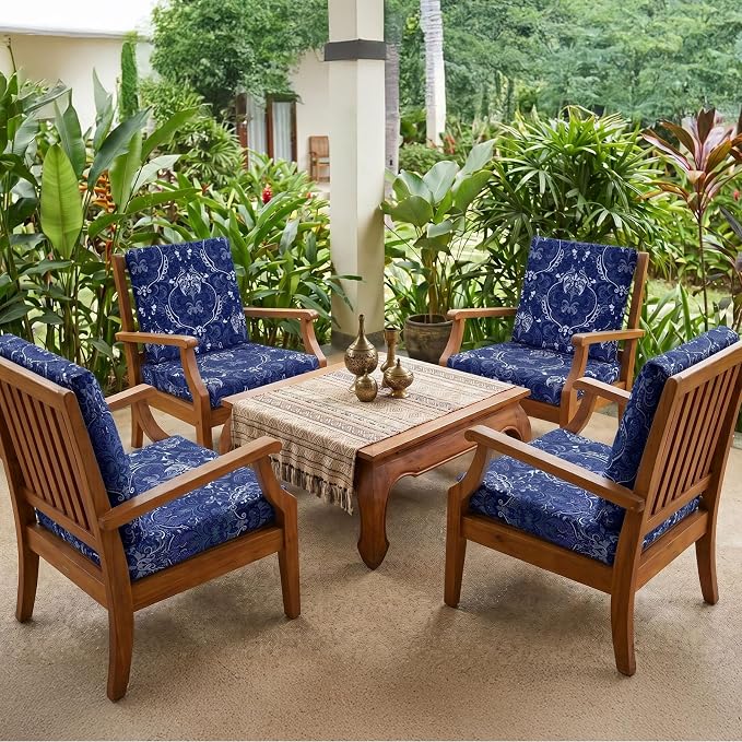 8Pcs Patio Cushion Covers Stretch Outdoor Furniture Protector Slipcovers | - Image 6
