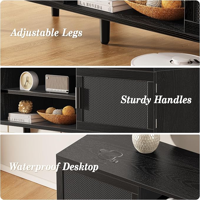 SUPERJARE TV Stand for 65 Inch TV, Entertainment Center - Image 9