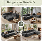 GRUSIGN 118'' Modular Sectional Oversized Boneless Couch, Tufted Cloud - Image 3