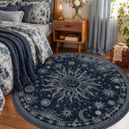 Vacuum-Friendly, Round 6ft Washable Area Rug - Image 2