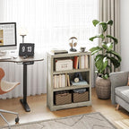 LINSY HOME 3-Tier Bookshelf, Small Wood Display Storage Shelves Farmhouse - Image 2