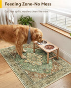 RELEANY Washable Area Rug, Small 2'x3', Brick/Brown/Green | Non-Slip, Water - Image 3