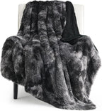 Bedsure GentleSoft Fuzzy Sherpa Faux Fur Twin Blanket Tie Dye Black Cozy Gifts by Unknown