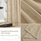 Semi Sheer Short Window Linen Curtains 24 Inch Long 34 x 24 Inch | Light - Image 6