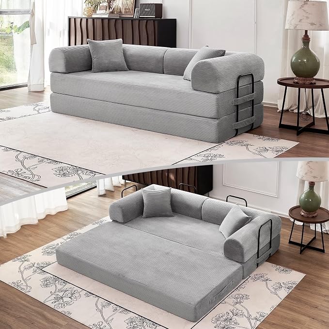 79'' Sleeper Couch Bed, 5 in 1 Convertible Floor Sofa, Folding Modular Couch by ZQRhome